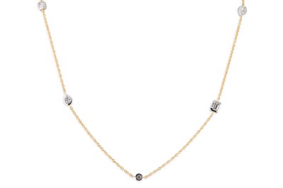 Lot 235 - A DIAMOND SET CHAIN, the mixed cut stones...