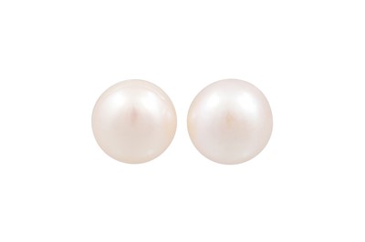 Lot 125 - A PAIR OF CULTURED PEARL BUTTON EARRINGS,...