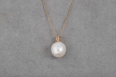 Lot 2 - A PEARL SET PENDANT, mounted in gold, together...
