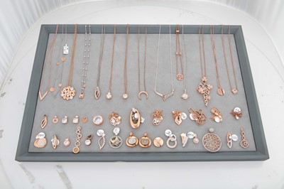 Lot 175 - A COLLECTION OF STONE SET PENDANTS, mounted in...
