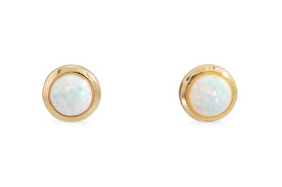 Lot 1 - A SYNTHETIC OPAL AND DIAMOND RING, mounted in...