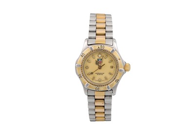 Lot 459 - A LADY'S BI METAL TAG HEUER WRIST WATCH, gilt...