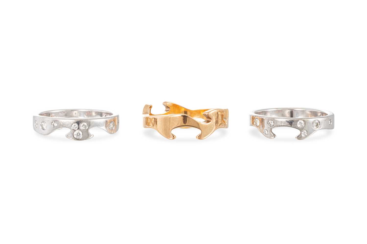 Lot 23 - A GEORG JENSEN 'FUSION' RING, in two colour...