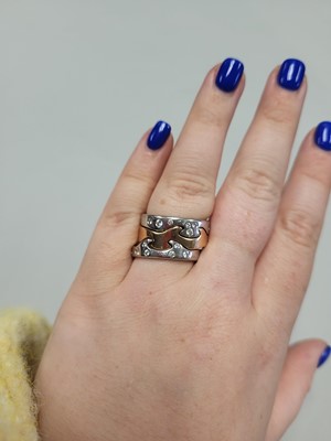 Lot 23 - A GEORG JENSEN 'FUSION' RING, in two colour...