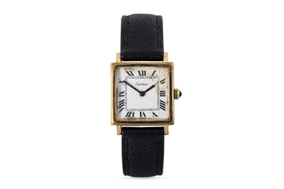 Lot 49 - A VINTAGE LADY'S CARTIER TANK WRISTWATCH,...