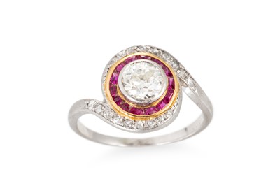 Lot 185 - AN EARLY 20TH CENTURY RUBY AND DIAMOND TARGET...