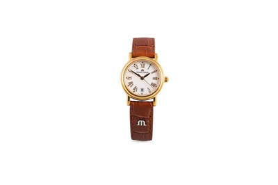 Lot 447 - A LADY'S MAURICE LACROIX WRISTWATCH, white...