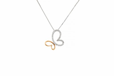 Lot 75 - A DIAMOND SET PENDANT, modelled as a butterfly...