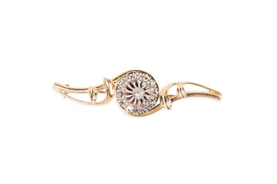 Lot 97 - A VINTAGE DIAMOND SET BROOCH, the central rose...