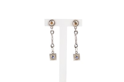 Lot 6 - A PAIR OF STERLING SILVER AND STONE SET...