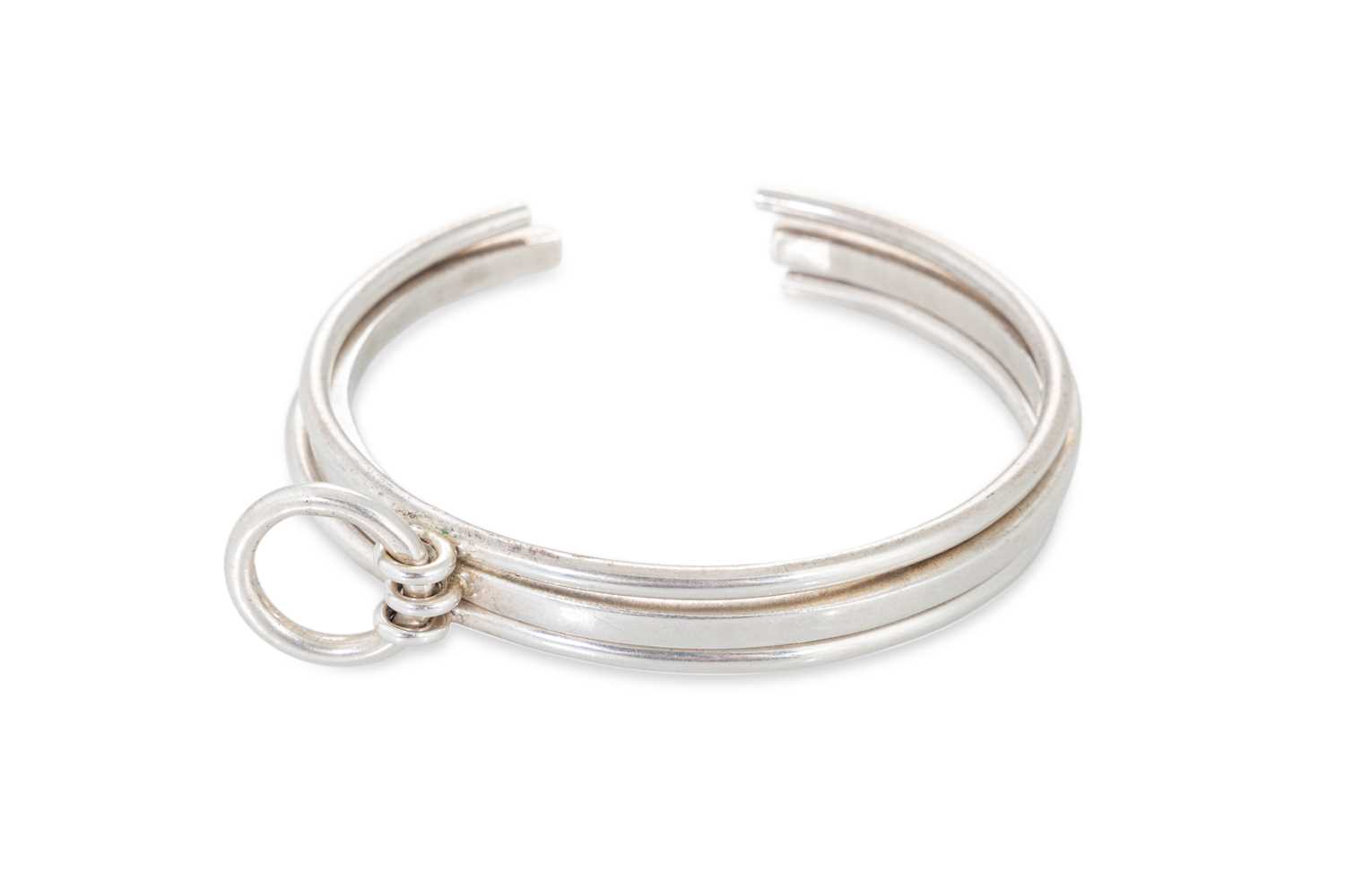 Lot 91 - A STERLING SILVER CUFF BRACELET, comprising...