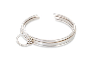 Lot 45 - A STERLING SILVER CUFF BRACELET, comprising...