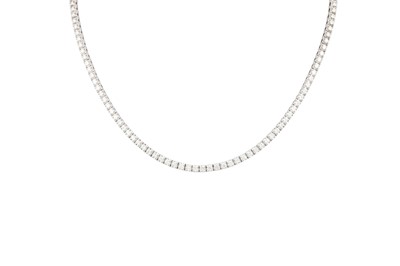Lot 178 - A DIAMOND LINE NECKLACE, the brilliant cut...