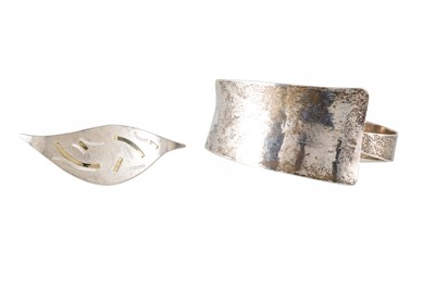 Lot 244 - A DESIGNER IRISH SILVER BANGLE, together with...