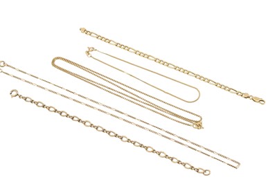 Lot 414 - A MISCELLANEOUS COLLECTION OF GOLD BRACELETS...