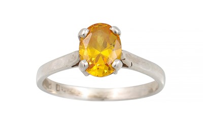 Lot 202 - A SILVER DRESS RING, stone set