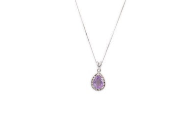 Lot 171 - A SUITE OF AMETHYST AND DIAMOND SET JEWELLERY,...