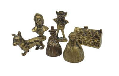 Lot 446 - A COLLECTION OF MINIATURE BRASS FIGURES, to...