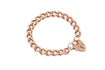 Lot 228 - A 9CT GOLD BRACELET, with padlock clasp, 63.2 g