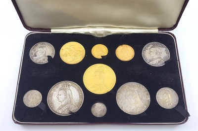 Lot 426 - AN 1887 CASED SET OF ELEVEN COINS, Jubilee set...