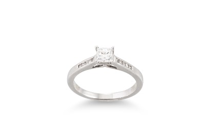 Lot 6 - A DIAMOND SOLITAIRE RING, the princess cut...