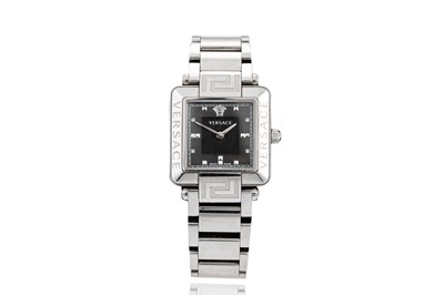 Lot 11 - A VERSACE WRISTWATCH, stainless steel bracelet...