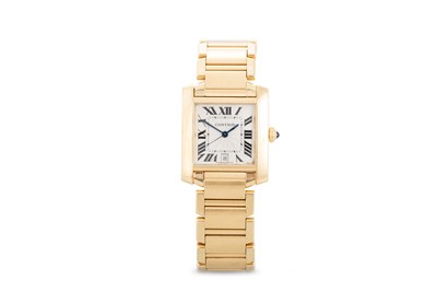 Lot 424 - A GENT'S 18CT YELLOW GOLD CARTIER TANK...