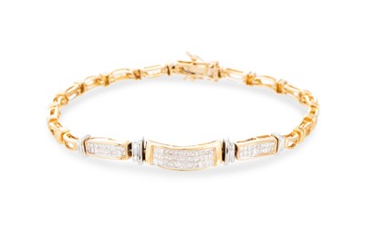 Lot 276 - A DIAMOND SET BRACELET, the princess cut...