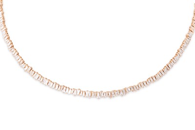 Lot 176 - A DIAMOND OPEN COLLAR NECKLACE, set throughout...