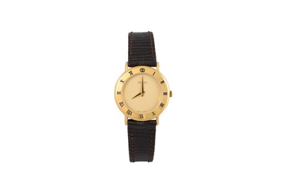 Lot 247 - A LADY'S GUCCI GOLD PLATED QUARTZ WRIST WATCH,...