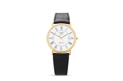 Lot 397 - A LONGINES GENT'S WRISTWATCH, leather strap,...