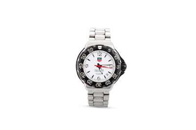 Lot 402 - A LADY'S TAG HEUER WRISTWATCH, white dial,...