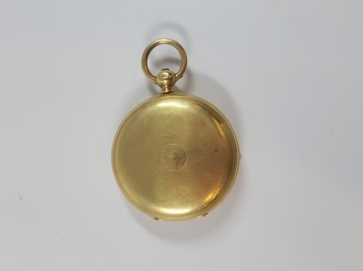 Lot 386 - AN ANTIQUE 18CT GOLD FULL HUNTER POCKET WATCH,...