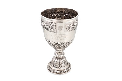 Lot 546 - A WILLIAM IV STERLING SILVER CHALICE/ SPORTING...