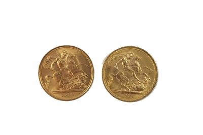 Lot 485 - TWO FULL GOLD SOVEREIGN 1958 & 1974 ENGLISH...