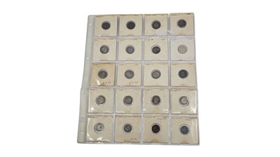 Lot 489 - TWENTY 1673 - 1848 ENGLISH 3d SILVER COINS, VF-...