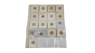 Lot 491 - SEVENTEEN 1920 - 1944 ENGLISH 3d SILVER COINS,...