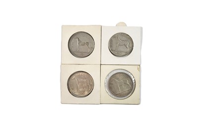 Lot 495 - A GROUP OF FOUR IRISH HALF CROWN SILVER COINS,...