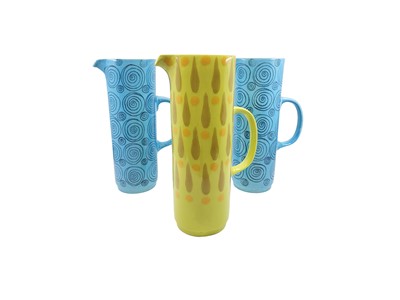 Lot 265 - A TRIO OF JUGS, by John F French, decorated...