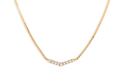 Lot 351 - A DIAMOND SET 'V' NECKLACE, mounted in 18ct...