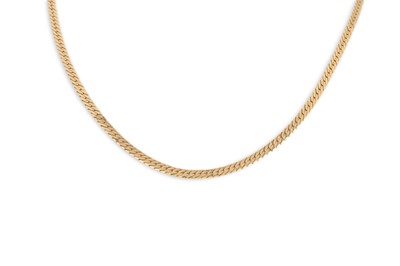 Lot 364 - AN 18CT YELLOW GOLD HERRINGBONE FLAT LINK...