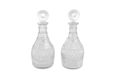 Lot 564 - A FINE PAIR OF ANTIQUE CUT CRYSTAL GLASS...