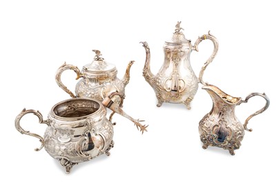 Lot 571 - A GOOD QUALITY VICTORIAN SILVER PLATED FOUR...