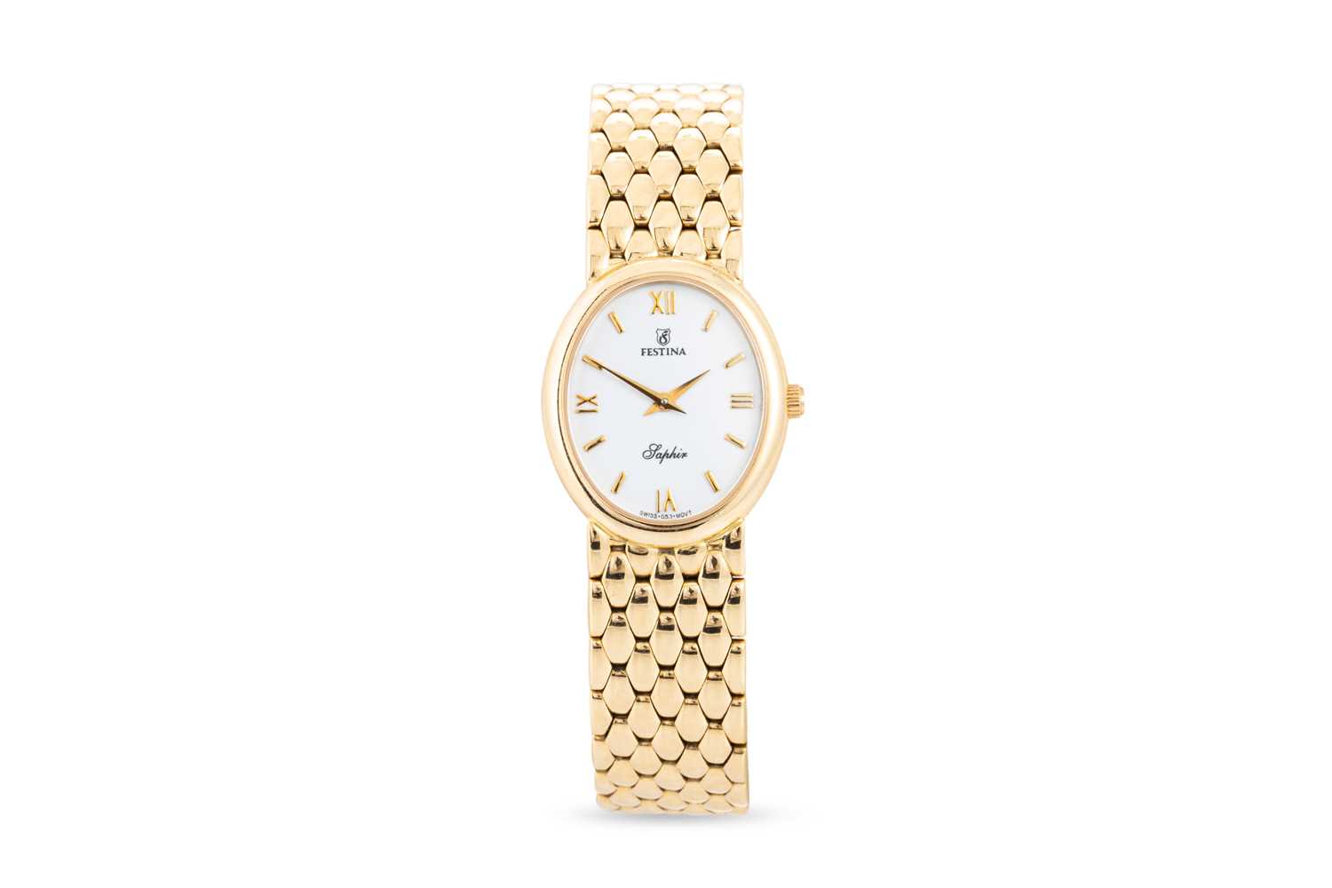 A MODERN "FESTINA/SAPHINE" 18CT GOLD LADY'S WRISTWATCH