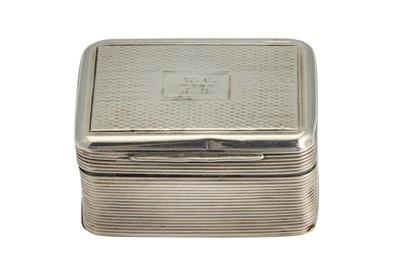 Lot 5 - A GEORGE IV RECTANGULAR SILVER NUTMEG GRATER,...