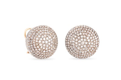 Lot 263 - A PAIR OF VINTAGE DIAMOND CLUSTER EARRINGS,...
