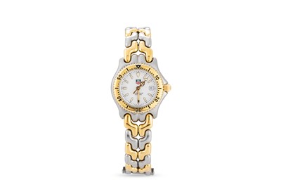 Lot 430 - A LADY'S BI-METAL TAG HEUER WRISTWATCH,...