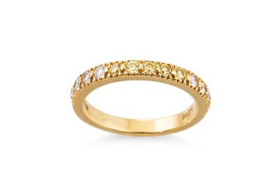 Lot 408 - A DIAMOND SET BAND RING, set with round...