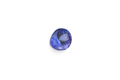 Lot 232 - A LOOSE TANZANITE STONE, the oval faceted...