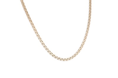 Lot 136 - A 9CT YELLOW GOLD FLAT FIGARO LINK NECK CHAIN,...